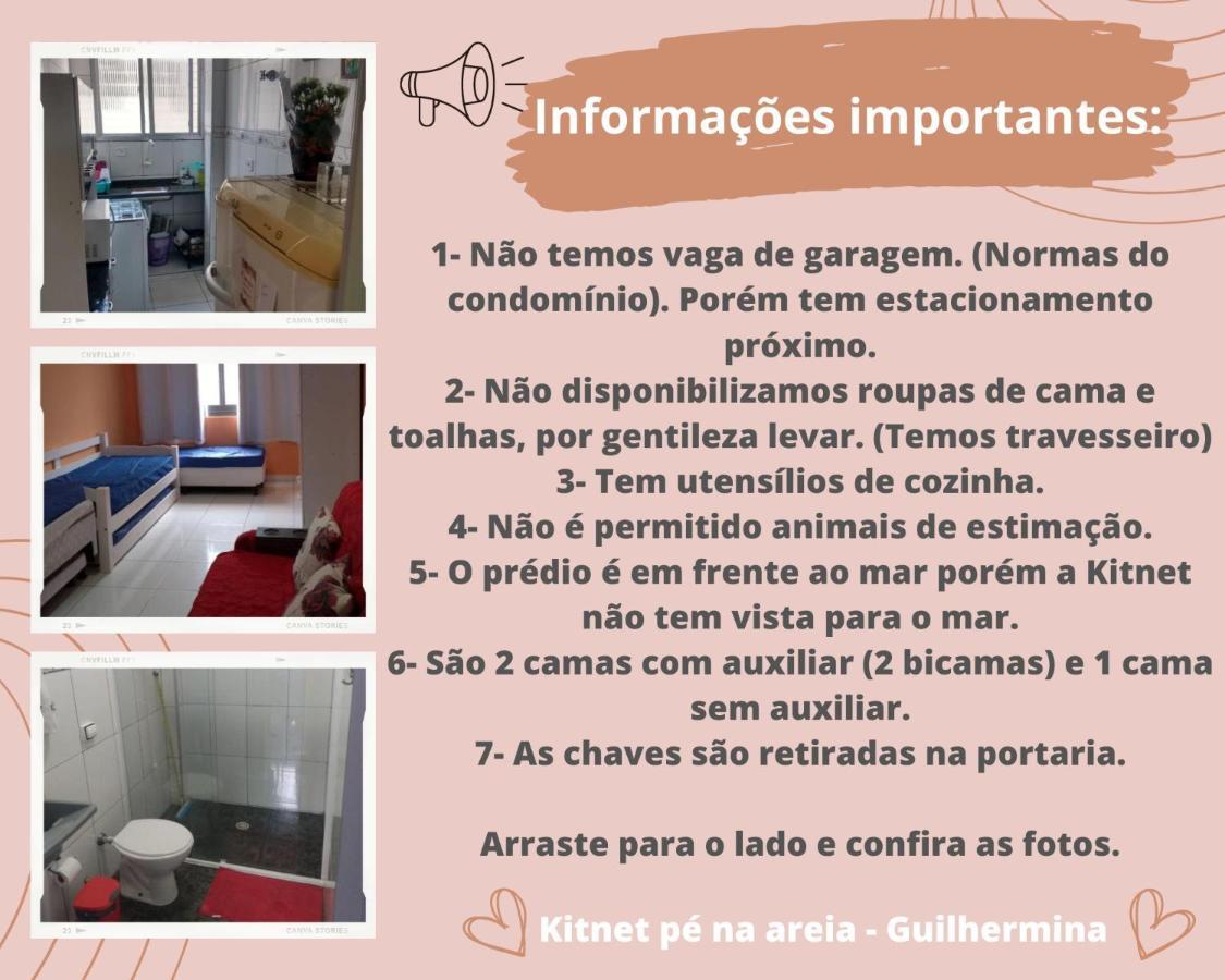 Kitnet pé na areia- Guilhermina Praia Grande  Extérieur photo